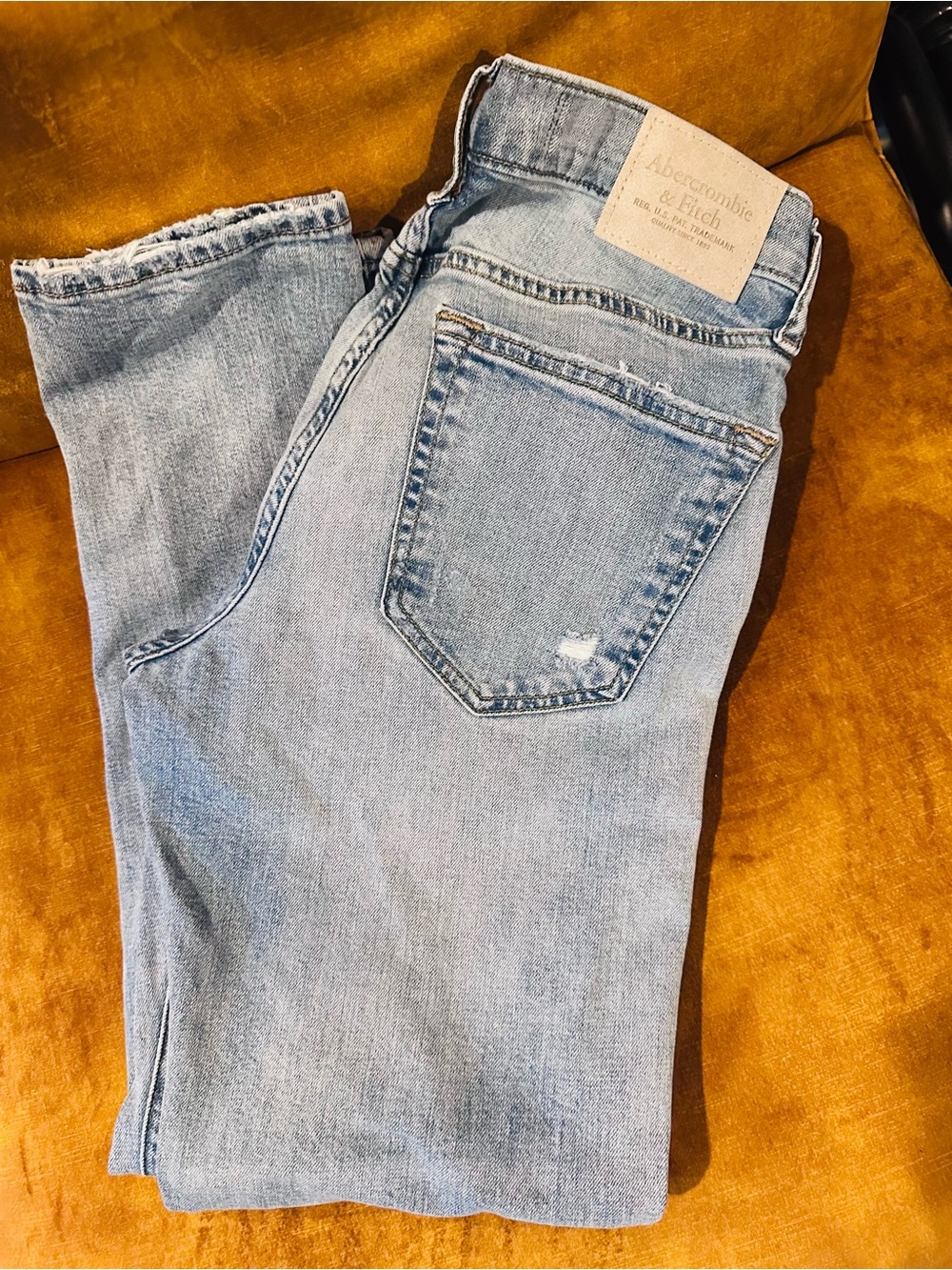 Abercrombie & Fitch Light Blue Distressed Skinny Jeans